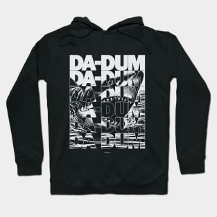 Jaws Theme Da-Dum Typographic (White) Hoodie